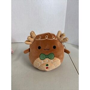 Squishmallows 8 Inch Darla the Fawn Reindeer Gingerbread Christmas Plush Brown